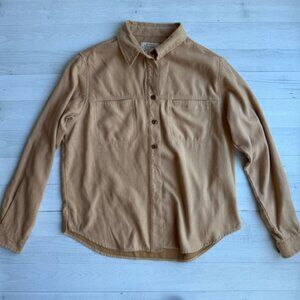 St. John's Bay Tan Faux Suede Heritage Western Button Down Shirt Petite M
